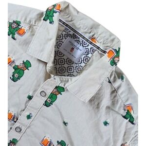 Denim Flower Ricky Singh Clover St Patricks Day Shirt MeN Irish Button Up MEDIUM